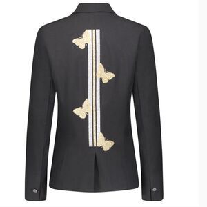 HipChik Couture Hourglass Blazer Butterflies Black New Size 4